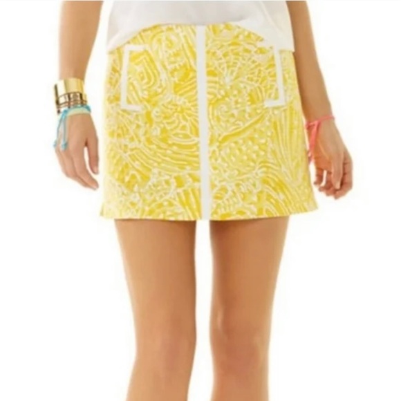 Lilly Pulitzer Dresses & Skirts - LILLY PULITZER Sunglow Yellow January Seacups Mini Skort